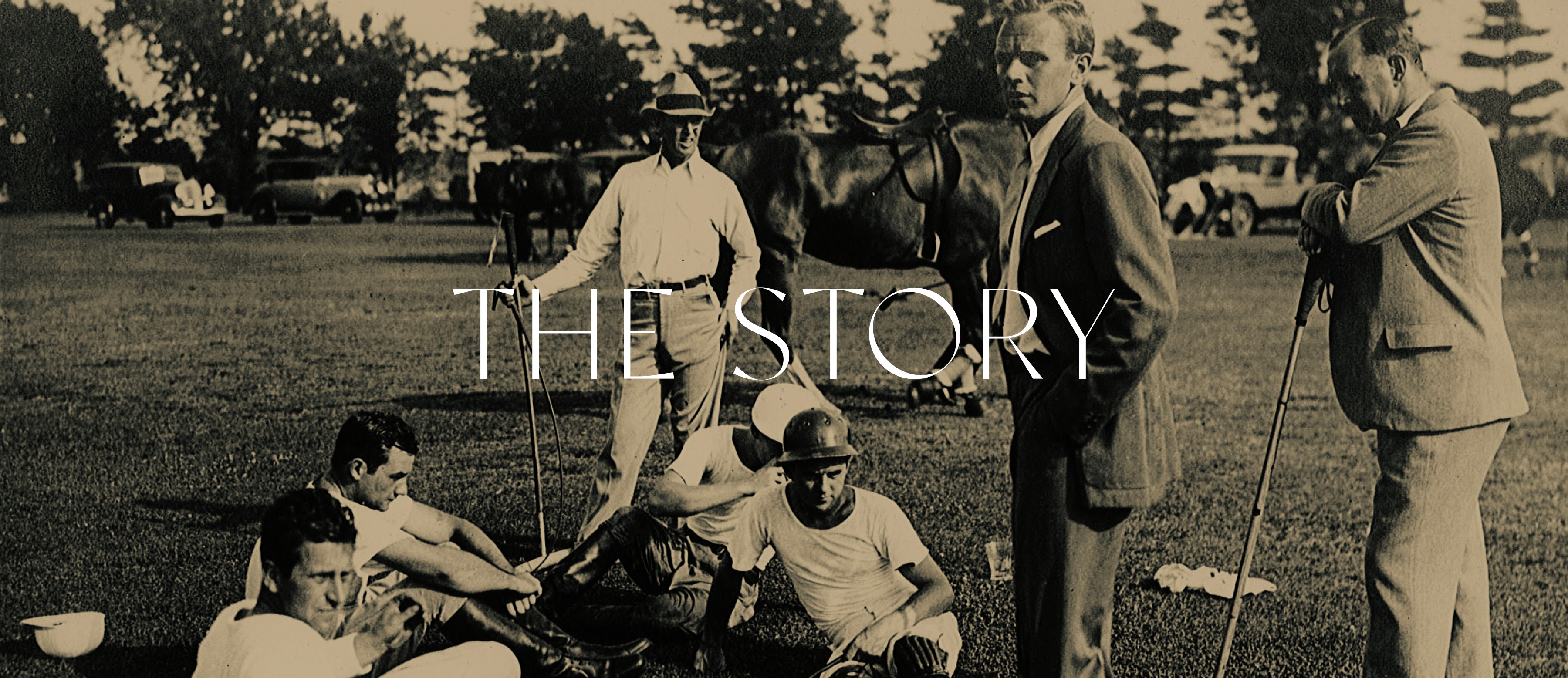Vintage photo of men at a polo match.
